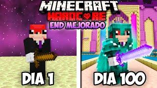 SOBREVIVÍ 100 DÍAS en el END MEJORADO en MINECRAFT HARDCORE