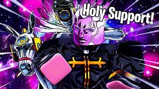 I've finally obtained the DEADLIEST support Pucci 7Star on All Star Tower Defense!