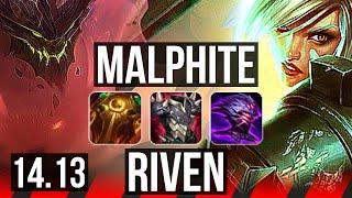 MALPHITE vs RIVEN (TOP) | 8/2/17, 1000+ games | BR Master | 14.13