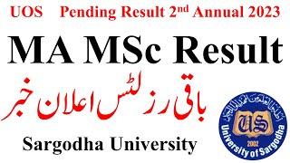 MA MSc Pending Results 2nd Annual 2023 UOS | MA Result 2023 UOS | MSc Result 2024 UOS