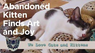 The Abandoned Kitten Who Became an Artist Thanks to a Dog's Discovery