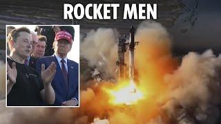 Trump and Musk watch SpaceX rocket launch together as bromance blooms