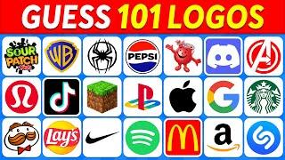 Guess the Logo in 3 Seconds | 101 Famous Logos | Logo Quiz 2024