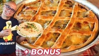 RUSTICA di PATATE e FUNGHI + RICETTA BONUS 2 RICETTE | torta salata patate e funghi