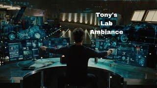 Tony stark lab ambiance ASMR (tony talking, rain and thunder)