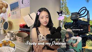 Managing my study and my passion music video BTS, study vlog, unboxing PR