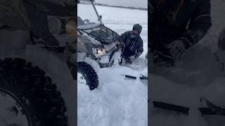 To deep for the utv!! #icefishing #utv #foryou #stuck