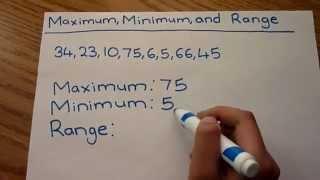 Learning Maximum Minimum & Range - VERY EASY