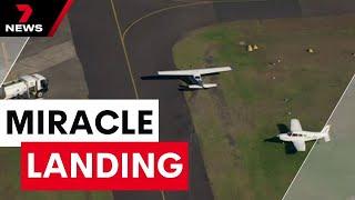 A light plane's heart stopping crash landing | 7 News Australia