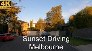 Sunset Driving Around Melbourne Suburbs | Melbourne Australia | 4K UHD