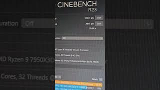 AMD Ryzen 9 7950x3d Cinebench R23 Benchmark