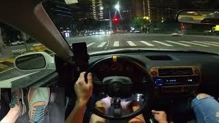 POV Manual Car Night Drive with Pedal Cam ASMR | HONDA Civic