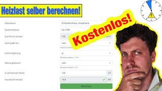 Kostenlos Heizlast selber berechnen online ohne Anmeldung