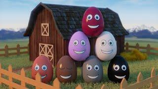 Learning Colors and Numbers Song | Colorful Eggs on the Farm
