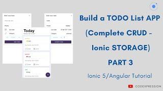 ToDo List - IONIC 5 STORAGE -- CRUD Part 3 | 2021