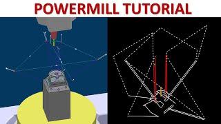 PowerMill Tutorial #108 | How to Milling Multiaxis Toolpath - Post NC Code with 5 Axis Table/Table
