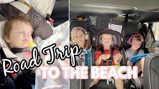 Our Family Beach Road Trip with a Newborn and 3 Kids! Travel Vlog!