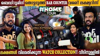 Bar Counter In Bedroom | Home Tour Lijo Lonappan & Chippy| Luxury Watch Collection| Milestone Makers