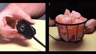 Natural Himalayan Salt Lamp and Basket. (Combined Salt chunks and Weaving Metal Basket.) 鐵欄碎鹽石燈