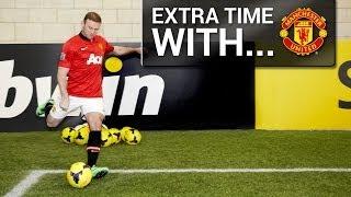 Man Utd's Wayne Rooney takes on the bwin Corner Kick Challenge