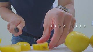 [Jiho Vlog ep.59] Men's vlog. / I'm cutting fruits at work. / Office worker vlog / Night jog