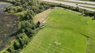 Aerial Drone Footage of a Soccer Field (Sackville, New Brunswick)