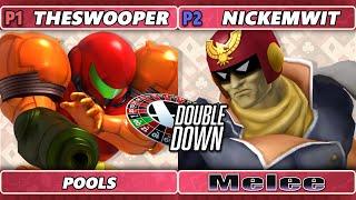 Double Down 2022 - theSWOOPER (Samus) Vs. Nickemwit (Captain Falcon) SSBM Melee Tournament