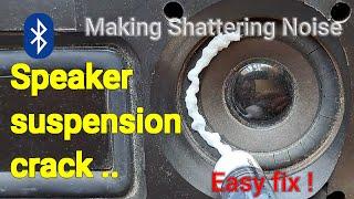 Speaker / Woofer Suspension cracked | making shattering sound | How to fix on your own.