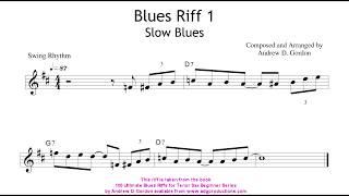 Beginner Blues Lesson 1 for Tenor Sax