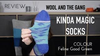 KINDA MAGIC SOCKS   Feline Good Green  WOOL AND THE GANG  review  knitting ILove