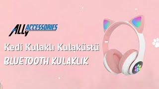 ALLY 23M Kedi Kulak Kulaküstü Bluetooth 5.0 Kablosuz Kulaklık Led Işıklı