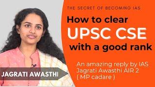 Jagrati Awasthi UPSC Topper Strategy | Jagrati Awasthi interview Jagrati Awasthi UPSC Interview