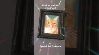 This Holidays Season custom portrait of a ginger cat by Gulchik Art.