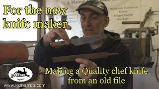 For beginners. A quality knife from a file