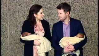 Frederik, Mary & their  newborn twins leave the hospital - 1 (2011)