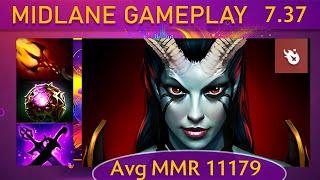  7.37 Queen of Pain |KDA - 46 KP - 90%| New patch Mid Gameplay - Dota 2 Top MMR