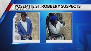 Surveillance photos show 2 people suspected in Denver robbery