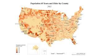 Population 65 years and older by the U.S. county