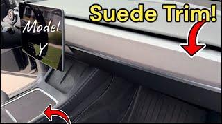 Tesla Model Y Suede Interior Trim!  Bye Bye Wood Look!!