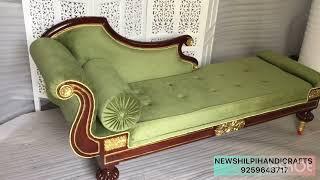 Shilpi Handicrafts Teak Wood Settee Living Room Furniture Couch/Sofa/Settee