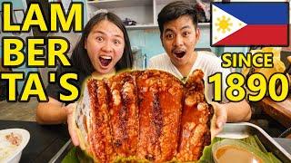 $50 Filipino Lechon Belly in Manila! Lamberta's Lechon - Filipino Street Food in Manila Philippines