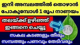 ഇനി തൊഴാൻ പോകുമ്പോൾ നാണയം ഇങ്ങനെ കാണിക്ക വഞ്ചിയിൽ സമർപ്പിച്ച് പ്രാർത്ഥിക്കൂ, സർവ്വൈശ്വര്യം ഫലം