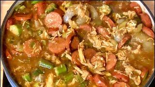 New Orleans Style Shrimp, Chicken and Sausage Gumbo Recipe #Plated #GumboRecipe