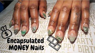 How To: Encapsulated Money Nails with REAL Money | Acrylic Nail Tutorial for Beginners