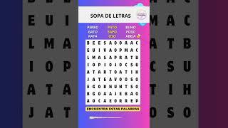 SOPA DE LETRAS / Encuentra las palabras en esta Sopa de Letras