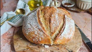 Dutch oven bread with 4 Ingredients (No Sourdough)