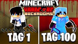 Ich ÜBERLEBE 100 TAGE MINECRAFT HARDCORE die GRUSELIGSTEN BACKROOMS LEVEL | Finale | Challenge