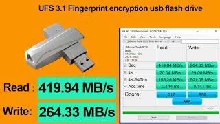 Read speed 400MB/S Write speed 260MB/S  UFS3.1 fingerprint encryption USB flash drive for PC/phone