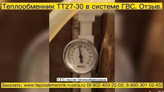 Паяный пластинчатый теплообменник для ГВС ТТ27-30