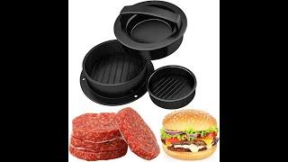 Presa pentru burgeri 3 in , Zola®, rotunda, plastic, 12.5x6.5 cm, neagra